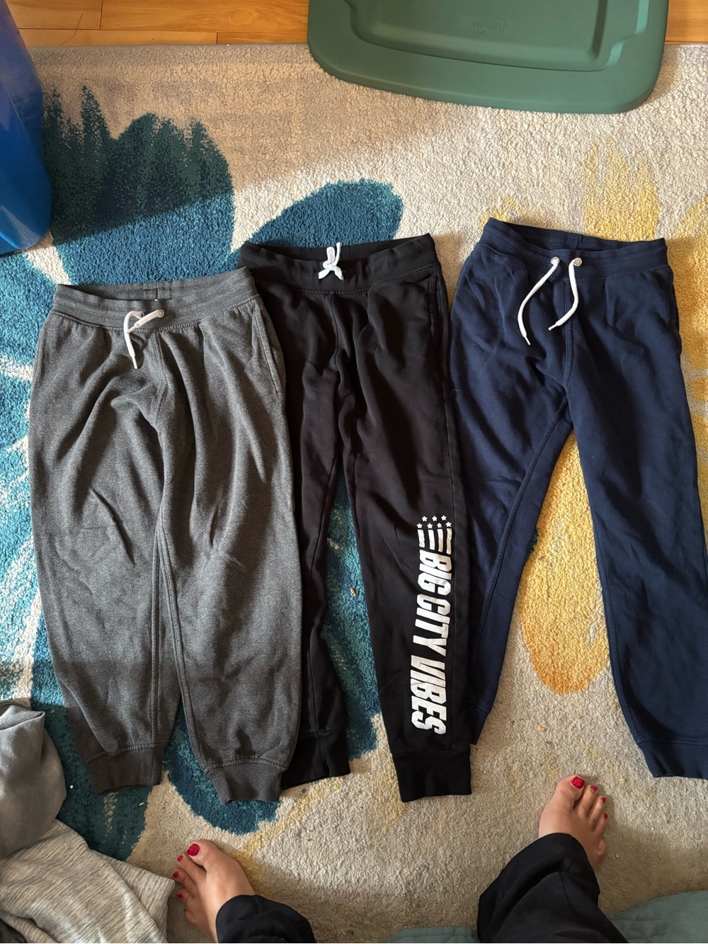 H&M Gray, Black & Navy Kids Sweatpants Trio - Drawstring Joggers
